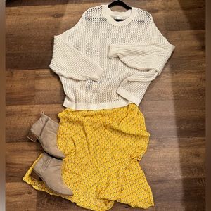 Yellow ankle length skirt